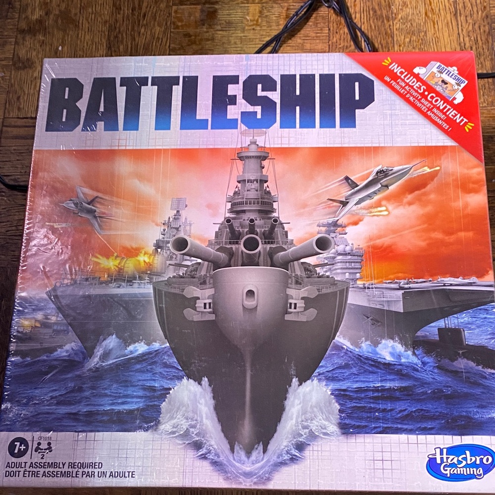 Hasbro Battleship Game with Blue and Gray Design
